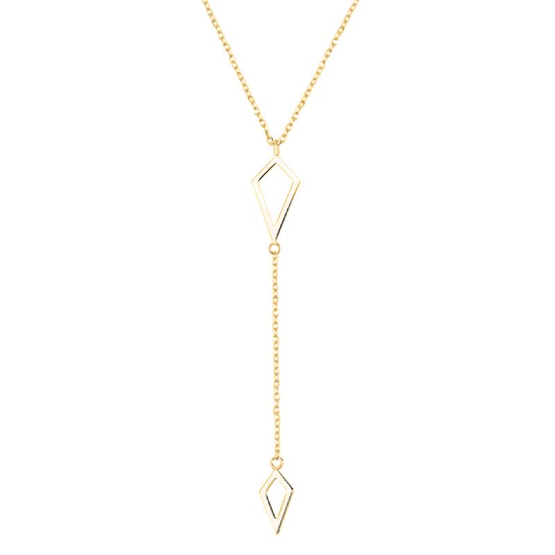 Colier argint model geometric placat cu aur galben DiAmanti Z1472N_G-DIA (Argint 925‰ 1,6 g.)